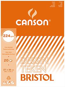CANSON BRISTOL 224GR - 27X36 - 20V.