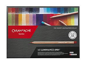 CARAN D'ACHE LUMINANCE 6901 KLEURPOTLODEN SET - 40 STUKS