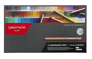 CARAN D'ACHE LUMINANCE 6901 KLEURPOTLODEN SET - 76 STUKS