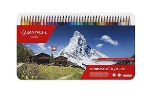 CARAN D ACHE PRISMALO AQUARELLE METALEN SET - 80 KLEUREN