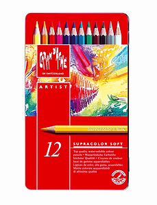 CARAN D ACHE SUPRACOLOR AQUARELLE METALEN SET - 12 KLEUREN