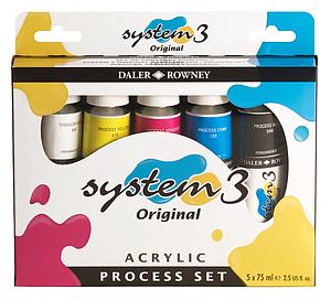 DALER-ROWNEY SYSTEM3 PROCESS SET - 5 X 75ML