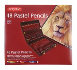 DERWENT PASTELPENCILS HOUTEN DOOS SET - 48 STUKS