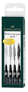 PITT ARTIST PEN - BLACK SET - 4ST.