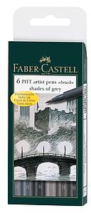 PITT ARTIST PEN - GREY TONES SET - 6ST.