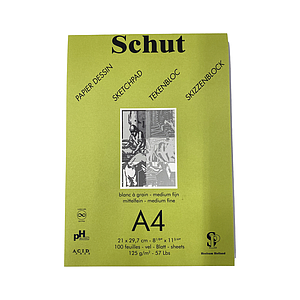 SCHUT TEKENBLOK 125GR 100V DINA4 GROEN