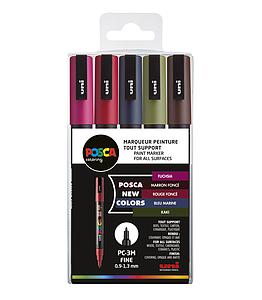 POSCA SET PC3M - NEW COLOURS 5ST. 