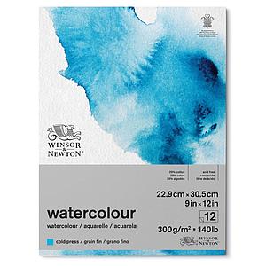 WATERCOLOUR AQUABLOK 300G 1-Z GELIJMD 12VEL 22.9x30.5CM