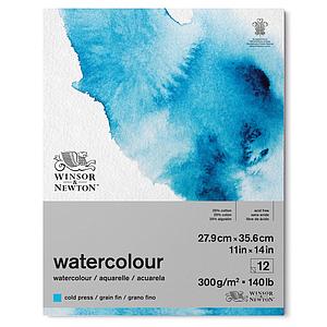 WATERCOLOUR AQUABLOK 300G 1-Z GELIJMD 12VEL 27.9x35.6CM
