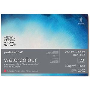 WATERCOLOUR AQUABLOK HOT PRESSED 4-Z GELIJMD 300G 20VEL 26x36CM