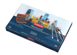 DERWENT PROCOLOUR  HOUTEN KOFFER SET - 72 STUKS