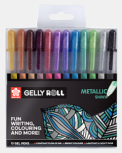 GELLY ROLL SET METALLIC SHINY- 12ST