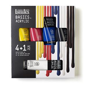 BASICS ACRYLIC SET 4 TUBES 75ML + 1 TUBE WIT 118ML