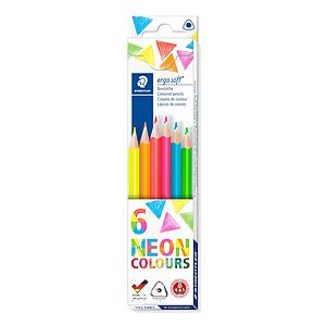 STAEDTLER ERGOSOFT NEON KLEURPOTLODEN SET - 6 STUKS