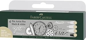 PITT ARTIST PEN - BLACK&WHITE SET - 4ST.