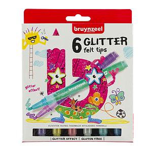 BRUYNZEEL KIDS - VILTSTIFT GLITTER SET - 6ST