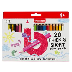 BRUYNZEEL KIDS - KLEURPOTLODEN KORT&DIK SET - 20ST