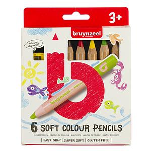 BRUYNZEEL KIDS - KLEURPOTLODEN SOFT SET - 6ST