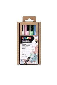 POSCA PASTEL PC3M SET - 4 STUKS (VC/REC/BCI/BL)