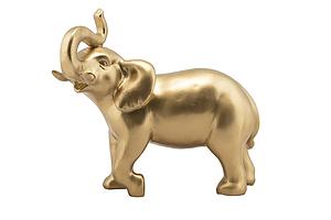 BEELDJE GOLDEN ELEPHANT 26X12X22CM