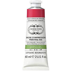 WATER WASHABLE ETCHING INK - GERANIUM RED - 60ML