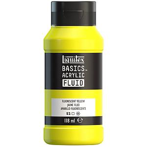 BASICS ACRYLIC FLUID TUBE 118ML - 422 FLUORESCENT YELLOW
