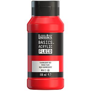 BASICS ACRYLIC FLUID TUBE 118ML - 424 FLUORESCENT RED