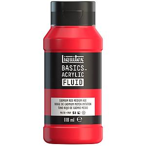 BASICS ACRYLIC FLUID TUBE 118ML - 386 CADMIUM RED MEDIUM HUE