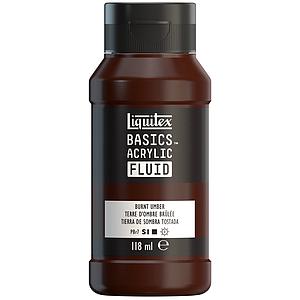 BASICS ACRYLIC FLUID TUBE 118ML - 410 BURNT UMBER