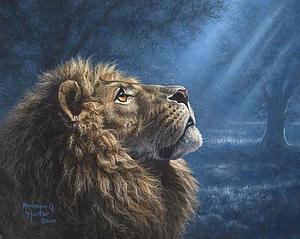PAINT BY NUMBERS 40x50CM - LION AND DIM LIGHT