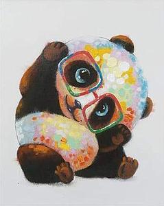 PAINT BY NUMBERS 40x50CM - PANDA WITH GLASSES