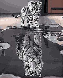 PAINT BY NUMBERS 40x50CM - KITTEN REFLECTIVE TIGER