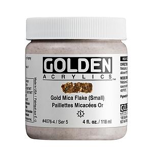 ACRYL HEAVY BODY POT 118ML - 4076 IRIDESCENT GOLD MICA FLAKE SMALL