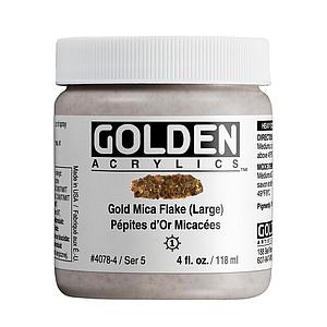 ACRYL HEAVY BODY POT 118ML - 4078 IRIDESCENT GOLD MICA FLAKE LARGE