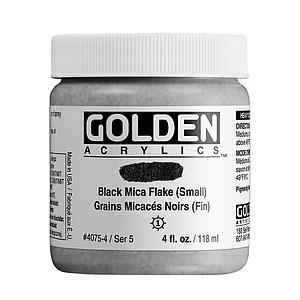 ACRYL HEAVY BODY POT 118ML - 4075 IRIDESCENT BLACK MICA FLAKE SMALL